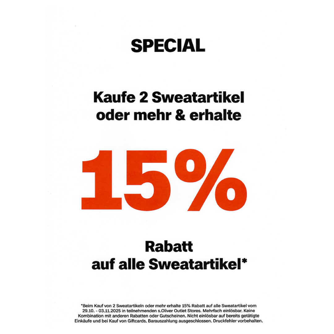15% auf Sweatartikel