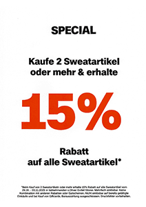 15% auf Sweatartikel
